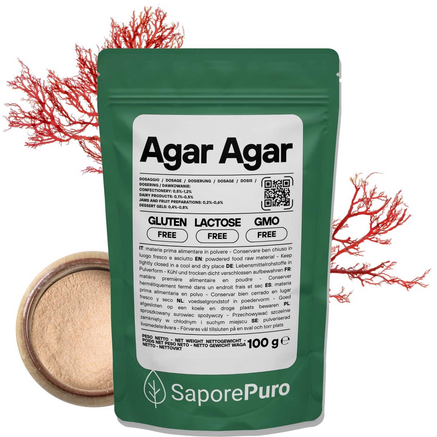 Agar Agar - E406 - Gelificante Naturale - Origine ITALIA