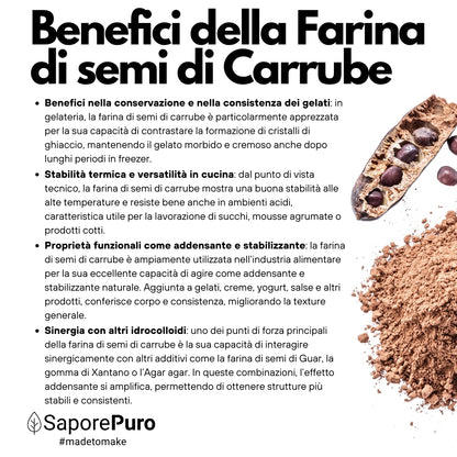 Farina di Semi di Carrube (E410) - origine ITALIA - SaporePuro