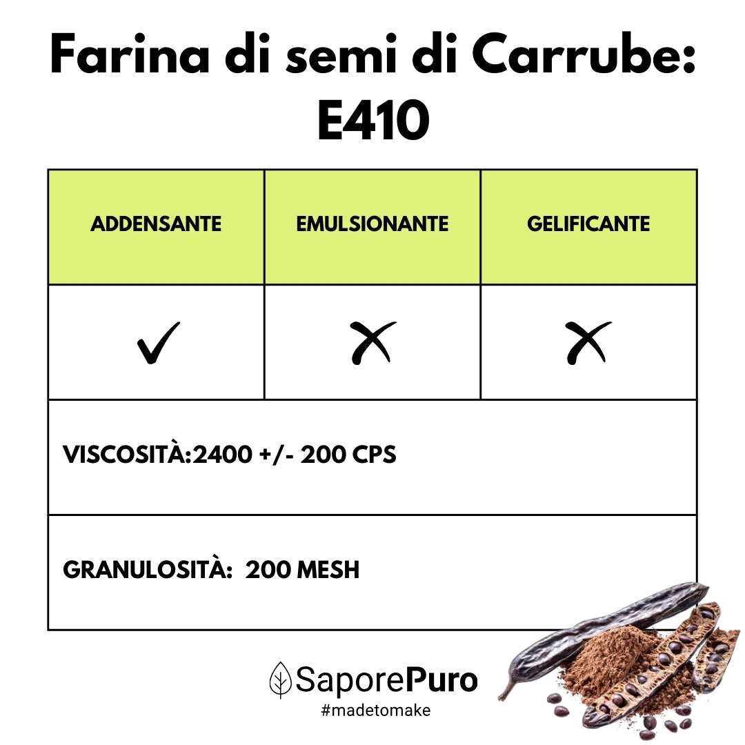 Farina di Semi di Carrube (E410) - origine ITALIA - SaporePuro
