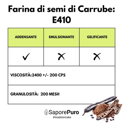 Farina di Semi di Carrube (E410) - origine ITALIA - SaporePuro