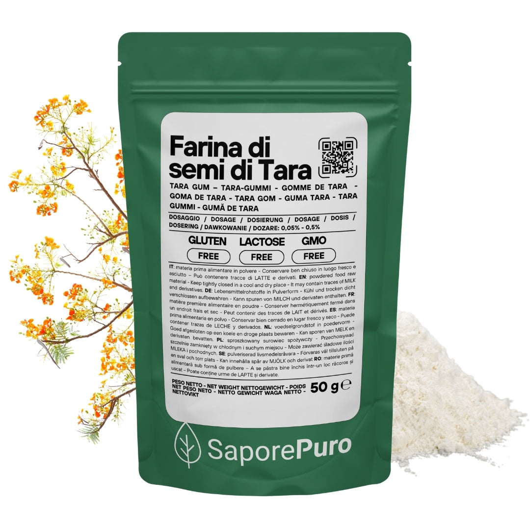 Farina di Semi di Tara - Gomma di Tara - Origine Perù - E417 - Confezionato in Italia - SaporePuro