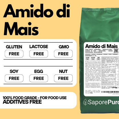 Amido di mais Nativo - Addensante potente, naturale e funzionale- Gluten Free - SaporePuro