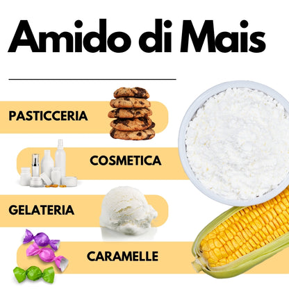 Amido di mais Nativo - Addensante potente, naturale e funzionale- Gluten Free - SaporePuro