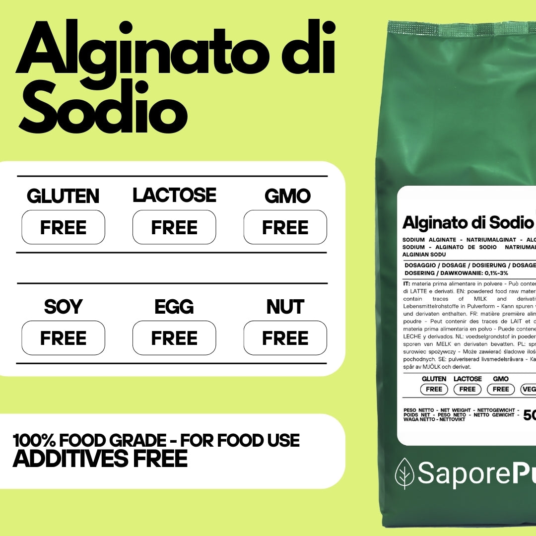 Alginato di Sodio (E401) - Gelificante Naturale - Sferificazione Molecolare