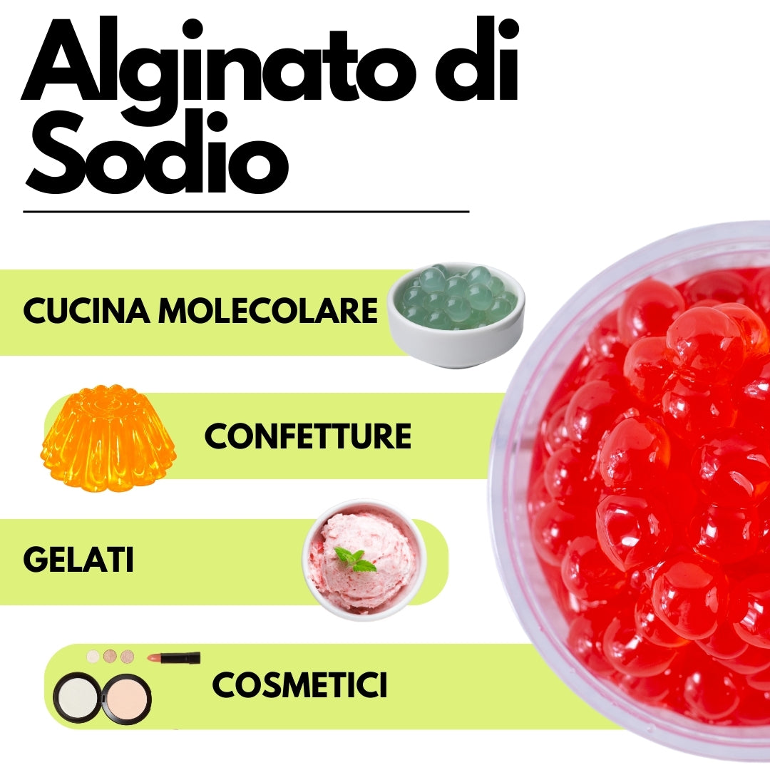 Alginato di Sodio (E401) - Gelificante Naturale - Sferificazione Molecolare