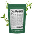 Fibra di bambù naturale di SaporePuro, ingrediente per prodotti caseari, da forno e gelati, origine Germania, in confezione.