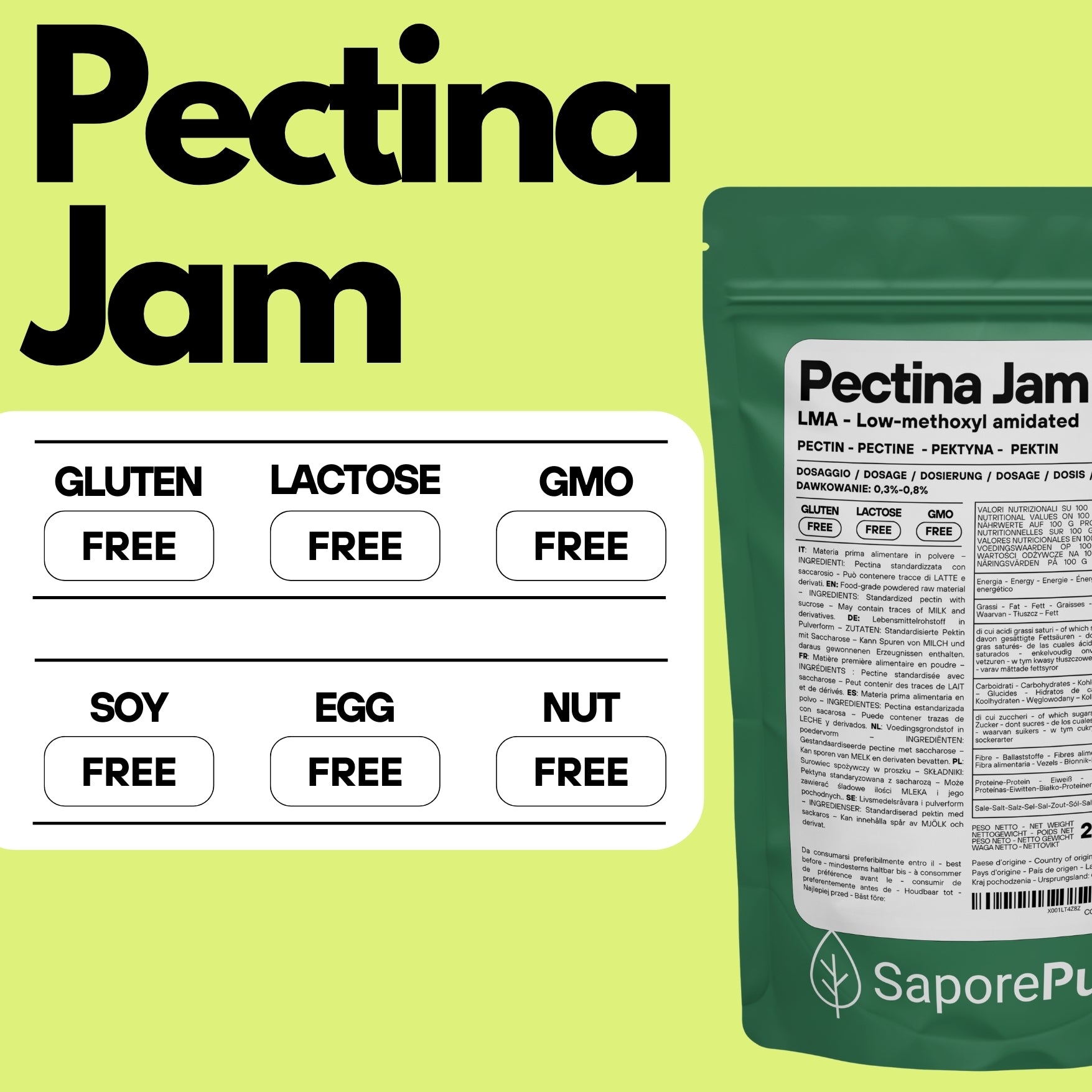 Pectina Jam - Basso Metossile E440ii - Marmellate e Gelatine Perfette - SaporePuro