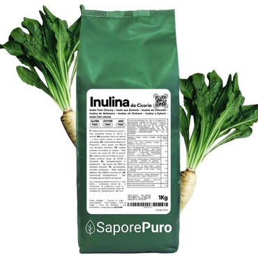 Inulina in polvere pura SaporePuro, ingrediente naturale per cucina e forno, origine Europa, confezione con catena corta