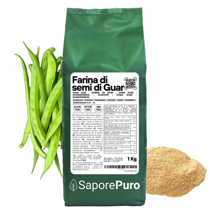 Farina di Semi di Guar (E412)  - Origine India - Confezionato in Italia - SaporePuro