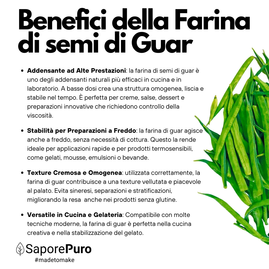 Farina di Semi di Guar (E412)  - Origine India - Confezionato in Italia - SaporePuro