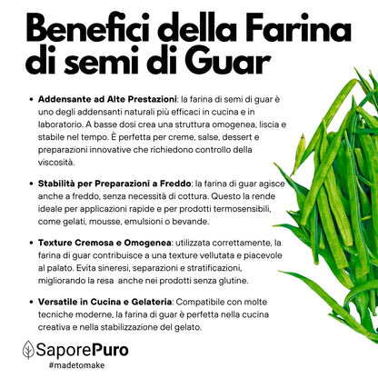 Farina di Semi di Guar (E412)  - Origine India - Confezionato in Italia - SaporePuro