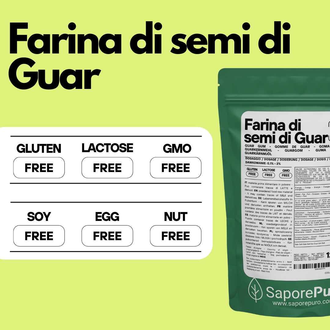 Farina di Semi di Guar (E412)  - Origine India - Confezionato in Italia - SaporePuro