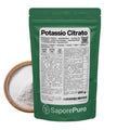 Sostituto del sale Potassio Citrato di SaporePuro, in confezione con etichetta, origine Germania, ideale per alimenti salutari.