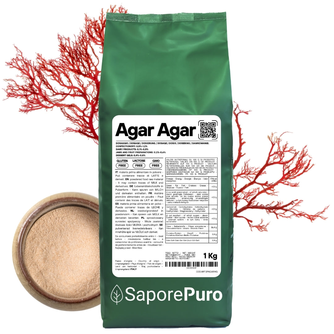 Agar Agar - E406 - Gelificante Naturale - Origine ITALIA