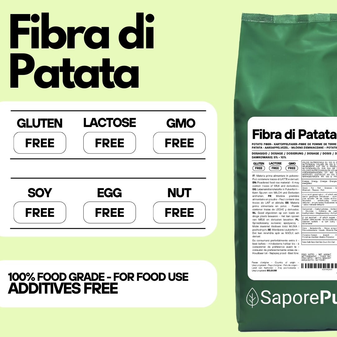 Fibra di Patata - 1kg - Gluten Free - Origine Belgio- ideale per panificazione e prodotti da forno