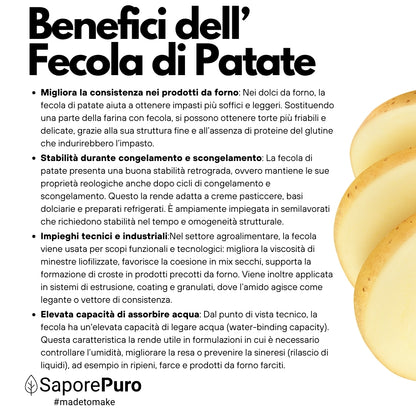 Fecola di Patate - 1kg - Confezionato in Italia - SaporePuro