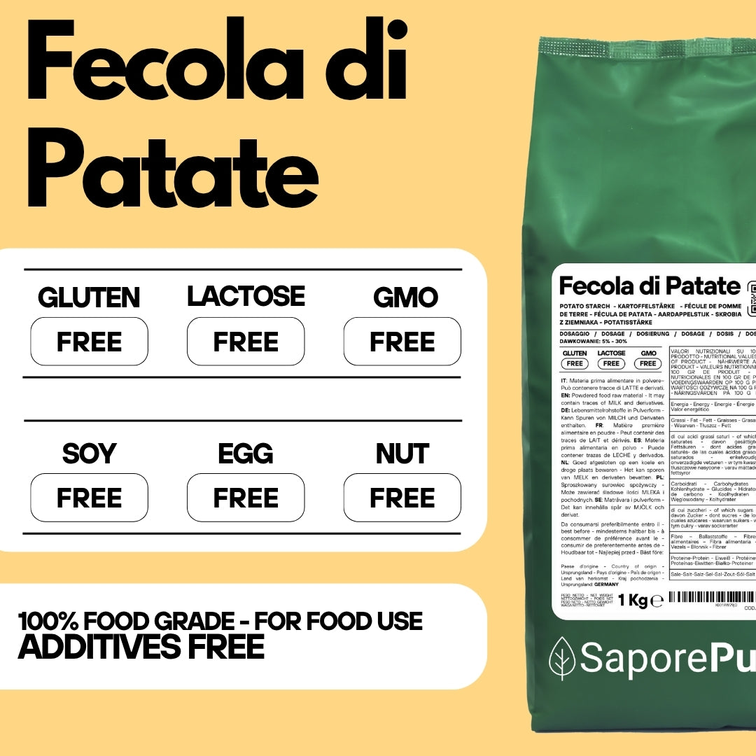 Fecola di Patate - 1kg - Confezionato in Italia - SaporePuro