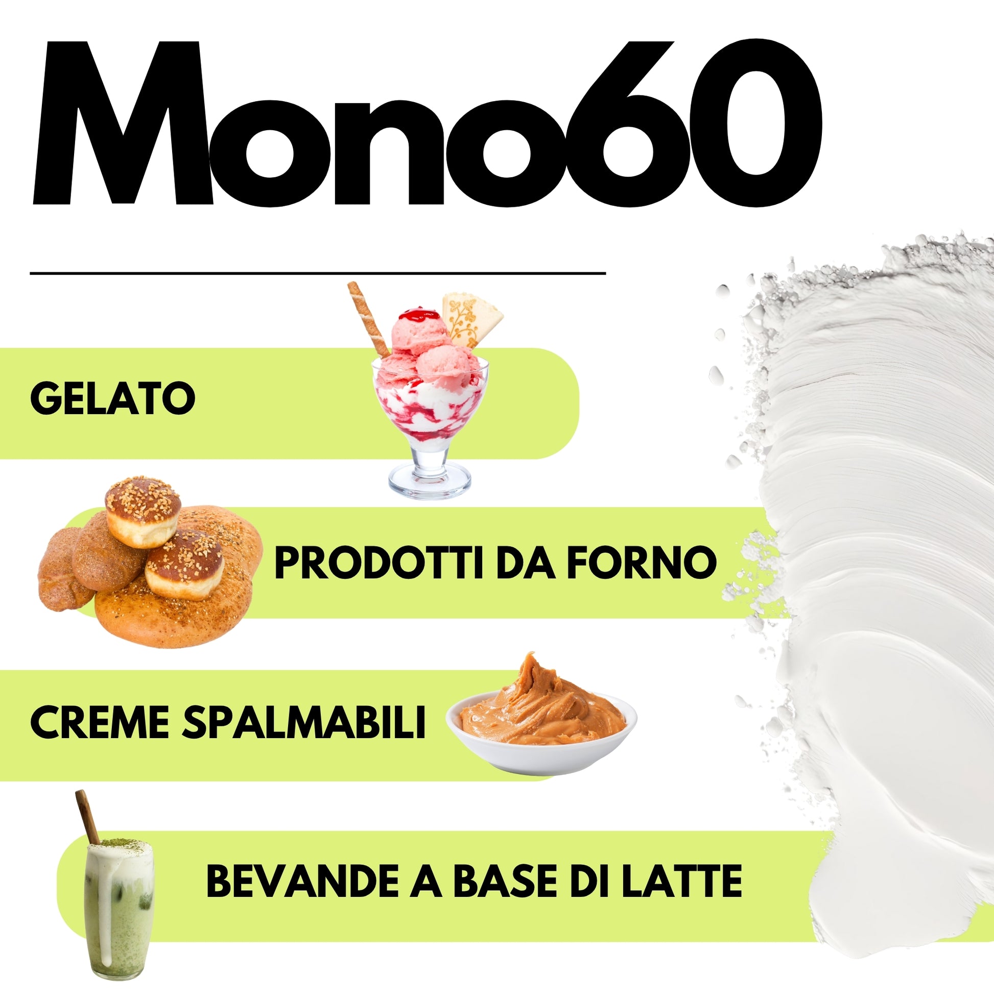 Mono60 - Emulsionante E471 – Additivo Alimentare – SaporePuro – Prodotto in Europa – Alta Qualità per Gelati, Pasticceria, Panificazione - SaporePuro