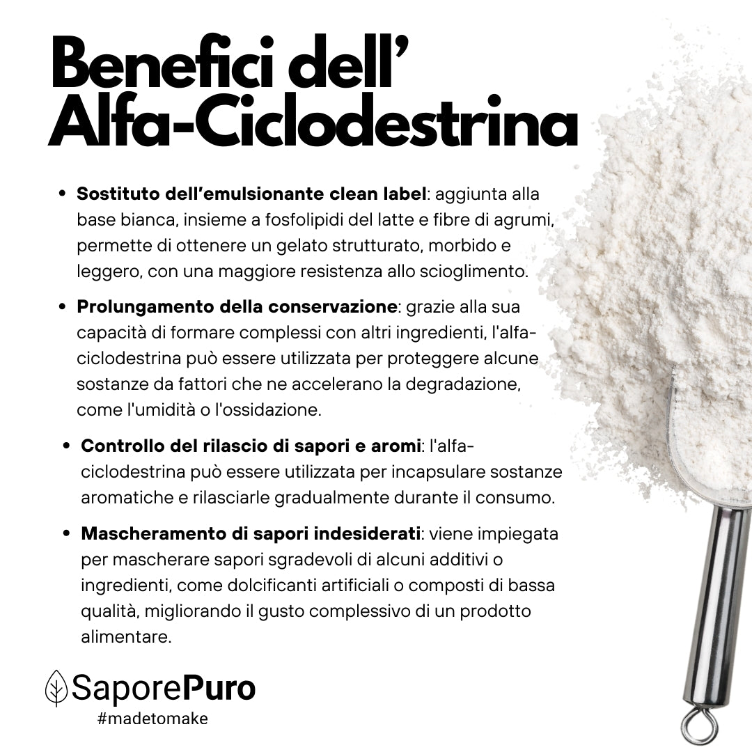 Alfaciclodestrina - Ciclodestrina - L'Innovazione nel Mondo del Gelato Clean Label