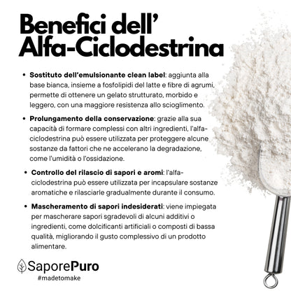 Alfaciclodestrina - Ciclodestrina - L'Innovazione nel Mondo del Gelato Clean Label - SaporePuro