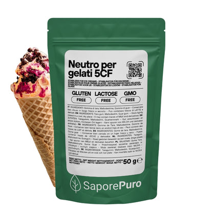 Neutro per gelato 5CF - Stabilizzante per Gelati MADE IN ITALY - Impiego a caldo e fredd - SaporePuro