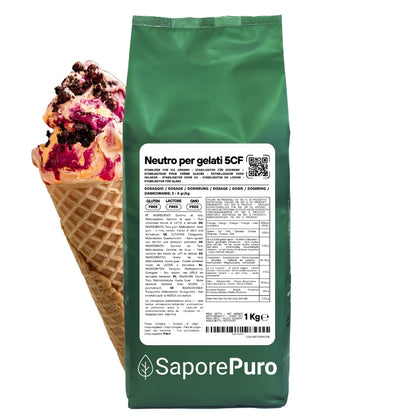 Neutro per gelato 5CF - Stabilizzante per Gelati MADE IN ITALY - Impiego a caldo e fredd - SaporePuro