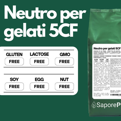 Neutro per gelato 5CF - Stabilizzante per Gelati MADE IN ITALY - Impiego a caldo e fredd - SaporePuro
