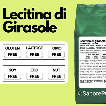 Lecitina di Girasole E322 - De-Oleata - Alternativa alla Soia - SaporePuro