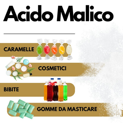 Acido Malico - 1kg - L'Ingrediente Segreto per i Tuoi Cocktail Perfetti - Alimenti - contro l'affaticamento - per vino - Enologia - SaporePuro