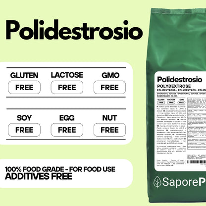 Polidestrosio - Sostituto dello Zucchero - Migliora la texture, riduce le calorie e supporta la salute intestinale - SaporePuro
