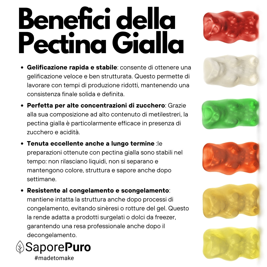 Pectina Gialla (Jaune) SaporePuro - Gelatine di Frutta, Marmellate, Gel Spessi - SaporePuro