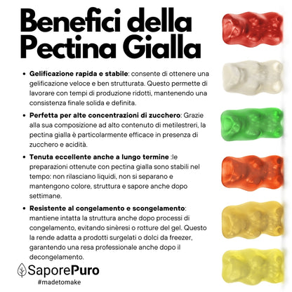Pectina Gialla (Jaune) SaporePuro - Gelatine di Frutta, Marmellate, Gel Spessi - SaporePuro