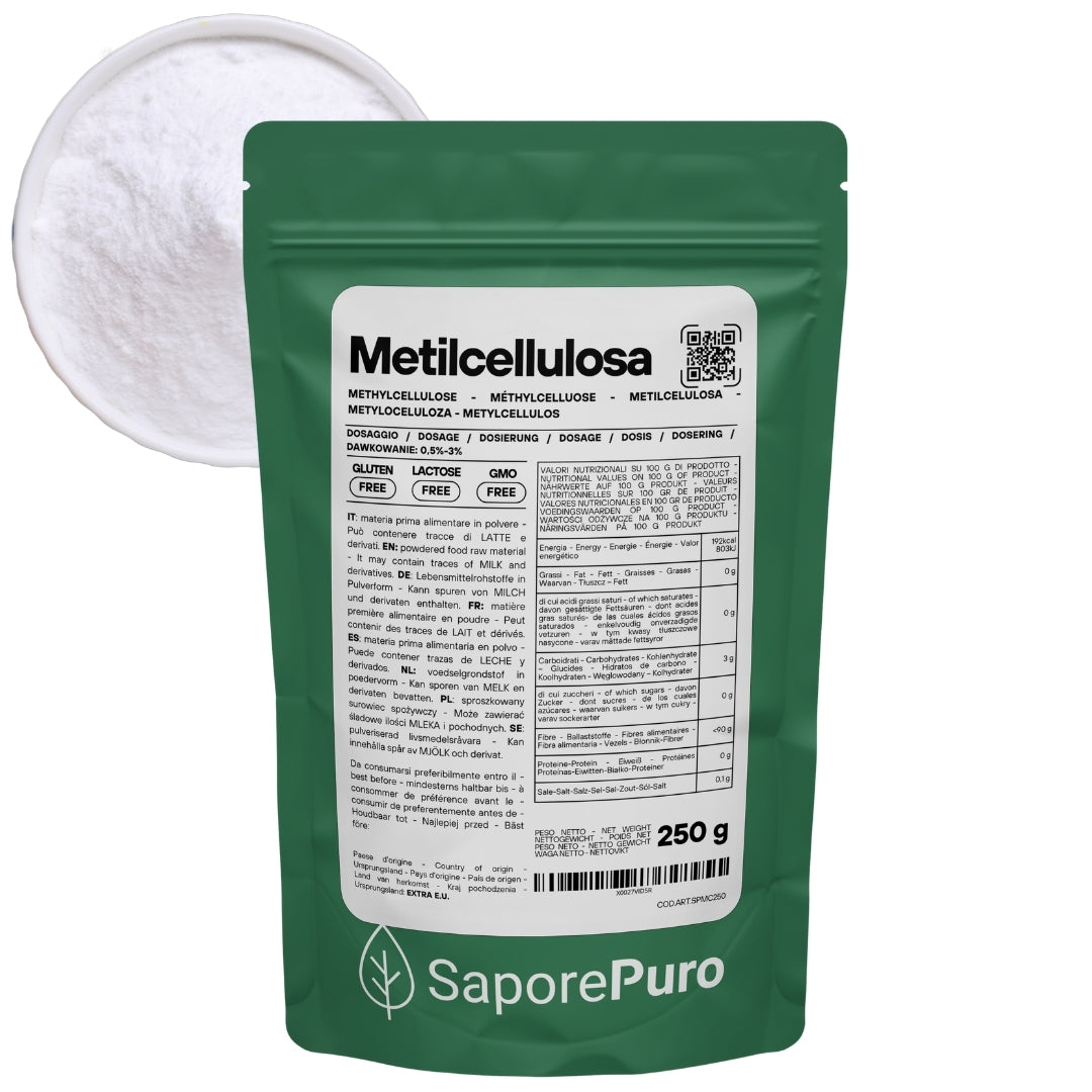 Metilcellulosa Alimentare SaporePuro - Addensante e Gelificante - SaporePuro