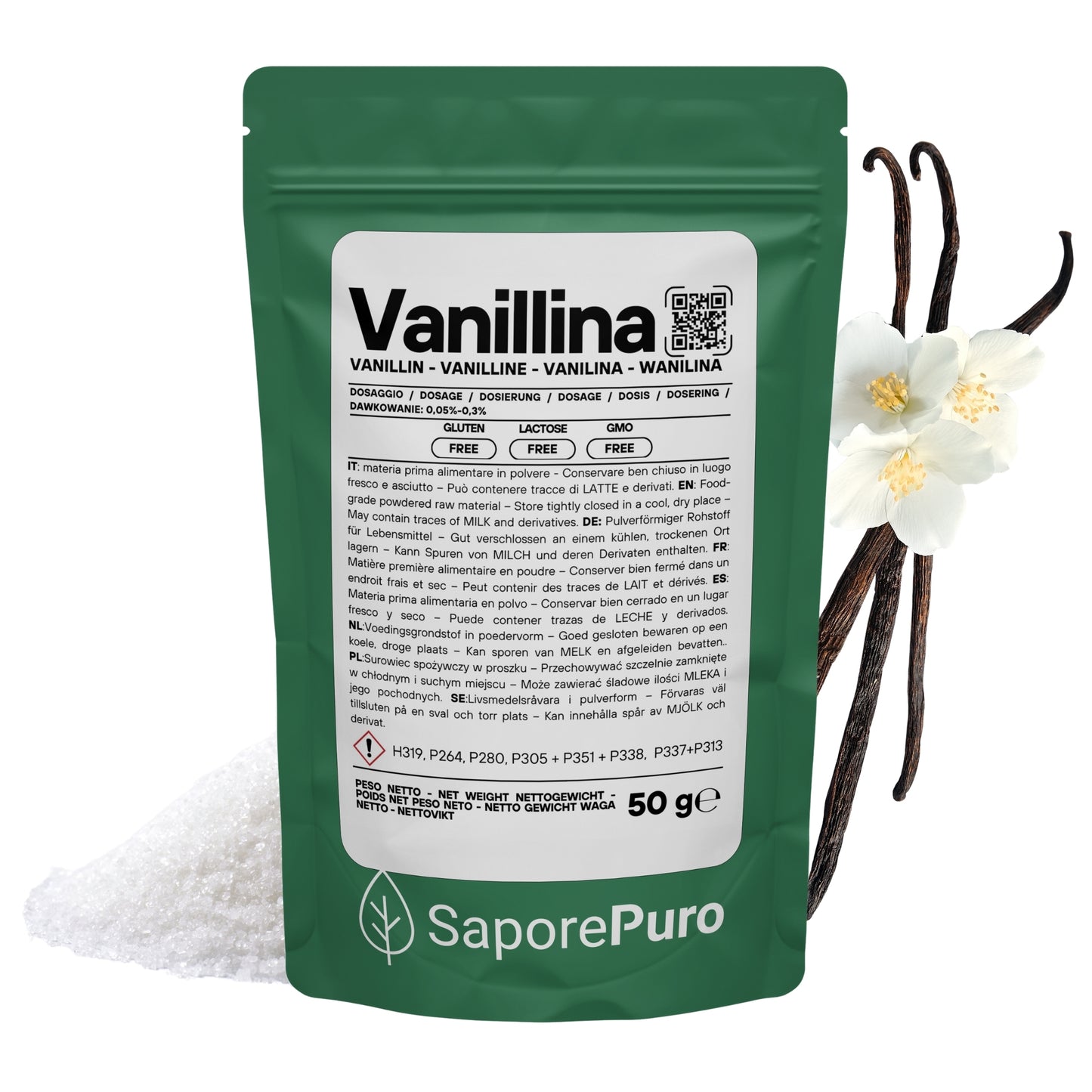 Vanillina Pura - Aroma intenso e persistente - SaporePuro