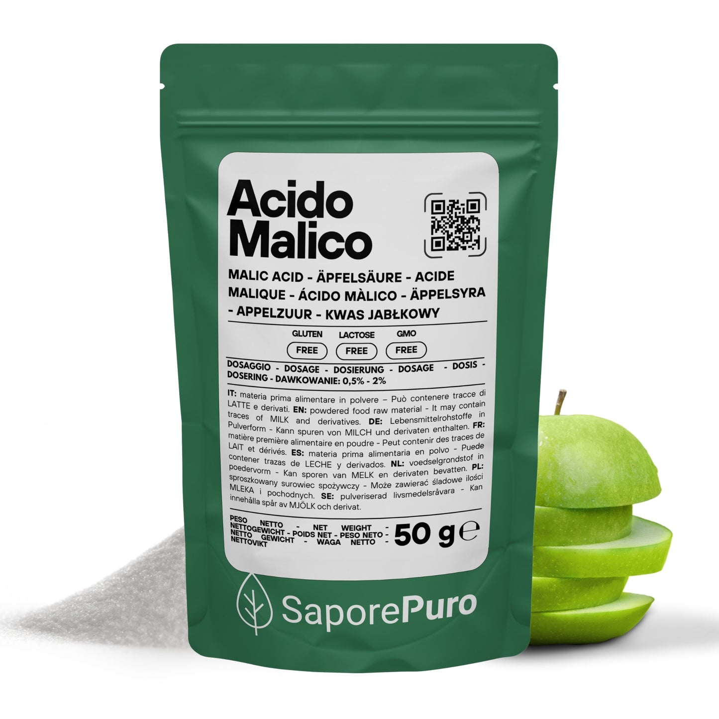 Acido Malico Premium - Made in Italy - Ingrediente Professionale per Mixology e Enologia - SaporePuro