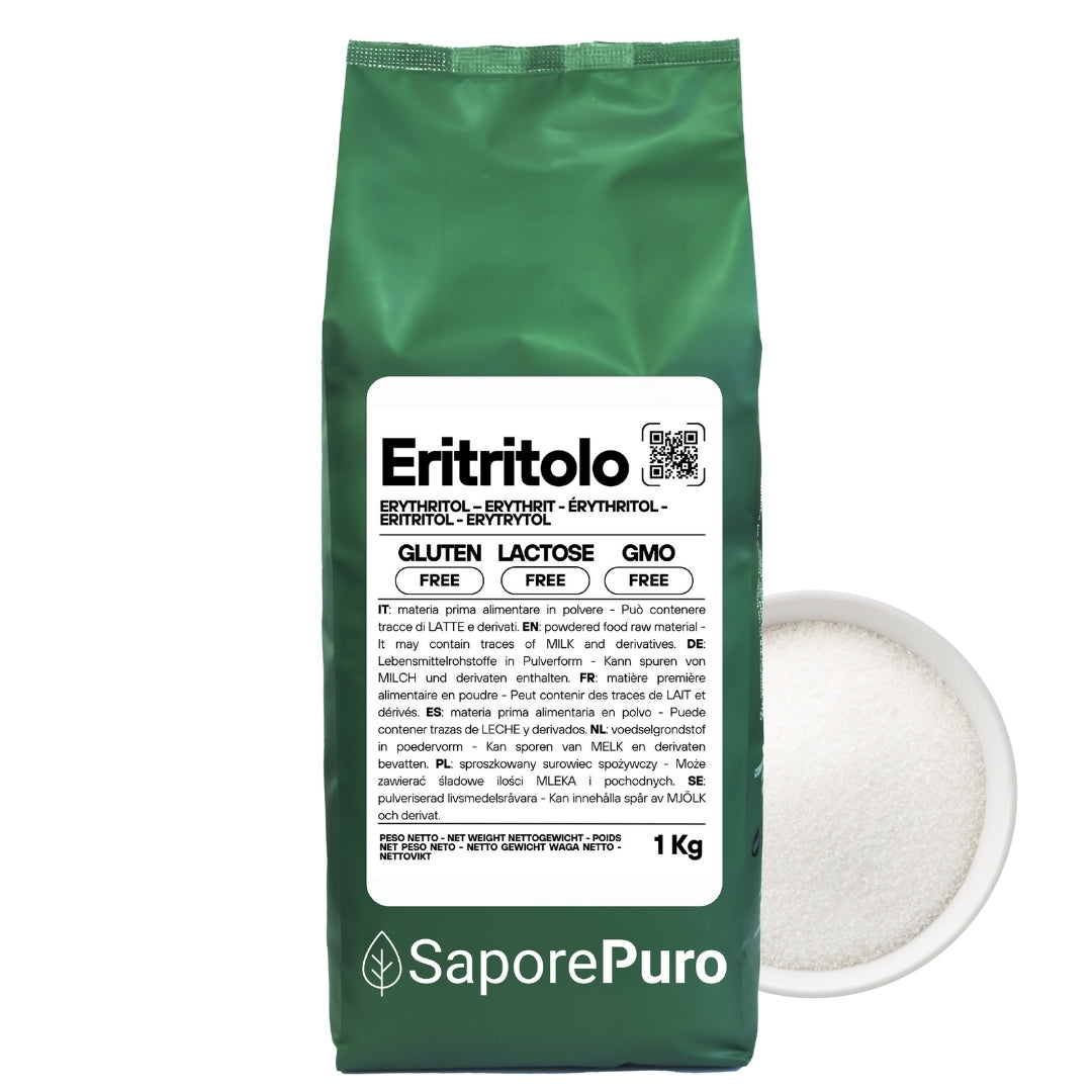 Eritritolo - Alternativa allo Zucchero -  origine FRANCIA - Dolcificante 0kcal - SaporePuro