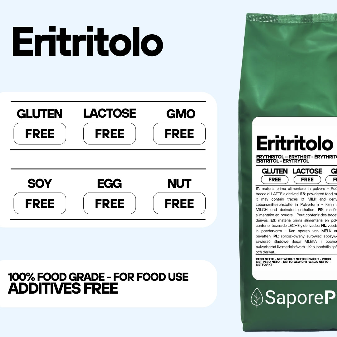 Eritritolo - Alternativa allo Zucchero -  origine FRANCIA - Dolcificante 0kcal - SaporePuro