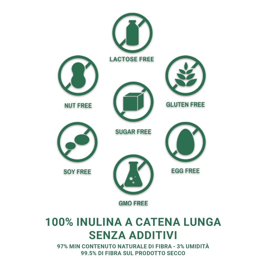 Inulina a catena lunga in polvere pura di SaporePuro, origine Europa, senza allergeni, confezione da 150g