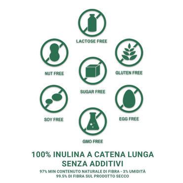 Inulina a catena lunga in polvere pura di SaporePuro, origine Europa, senza allergeni, confezione da 150g