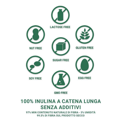 Inulina a catena lunga in polvere pura di SaporePuro, origine Europa, senza allergeni, confezione da 150g
