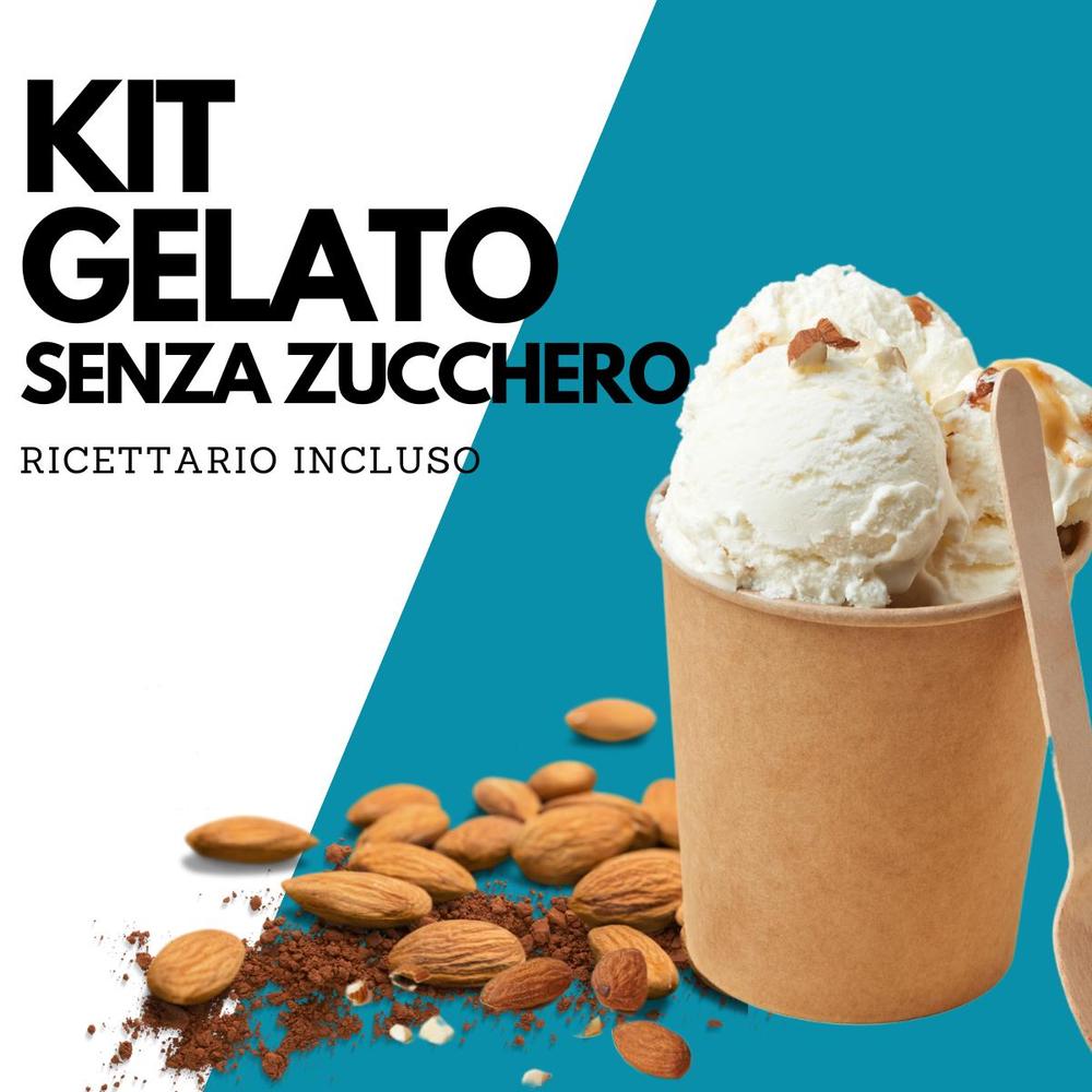 Kit di gelato senza zucchero SaporePuro con ricette e ingredienti naturali per preparare gustosi gelati fatti in casa
