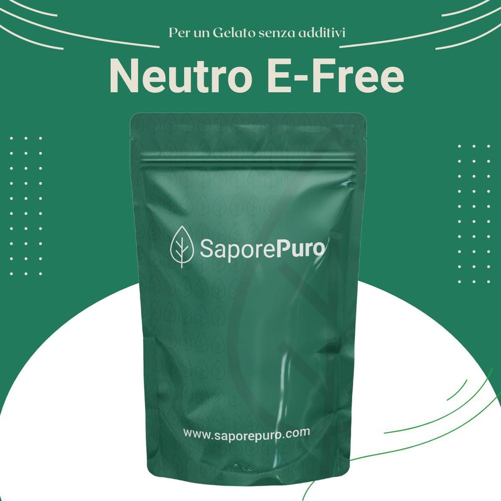 Neutro E-Free SaporePuro, neutro senza additivi per gelati a base di fibre e proteine vegetali, per un gelato pulito e naturale