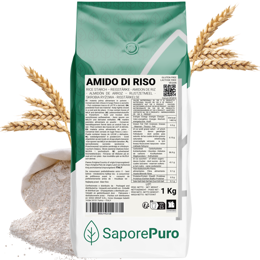Amido di riso - 1kg - Amido Nativo 100% Origine Italia - SaporePuro
