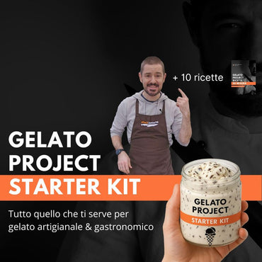 Kit starter per gelato artigianale SaporePuro di Cucina.Li, include ingredienti per preparare gelato fatto in casa.