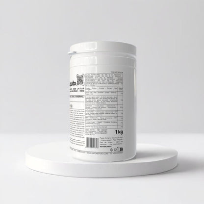 Liquid lactic acid food additive by SaporePuro, shown in a clear container with a white label on a neutral background.