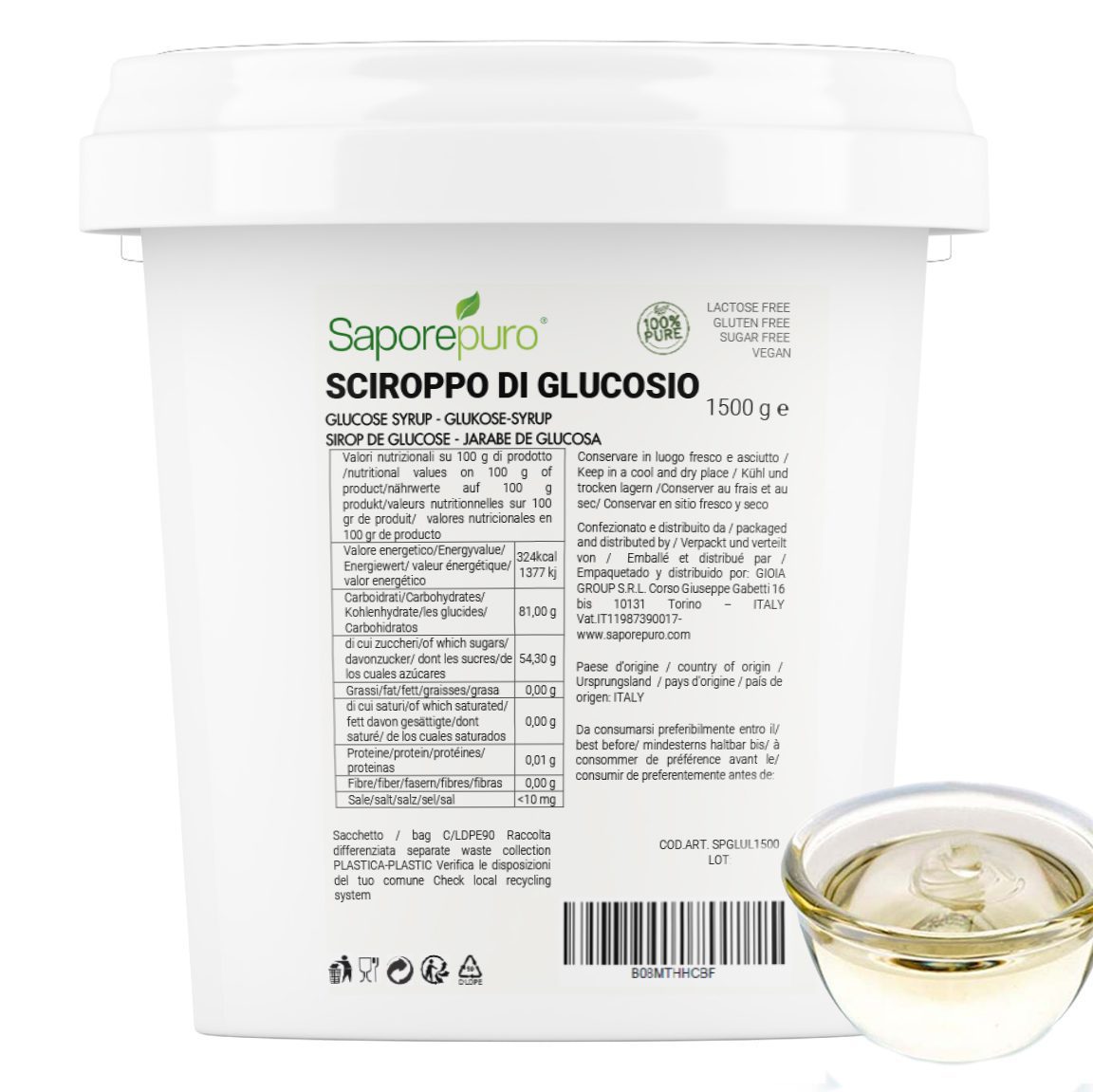 SCIROPPO DI GLUCOSIO - 1,5kg - SAPOREPURO